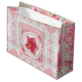Bolsa De Regalo Grande Hibiscus & lace RED
