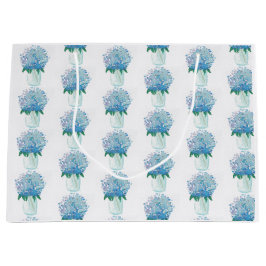 Bolsa De Regalo Grande Hidrangea azul y púrpura