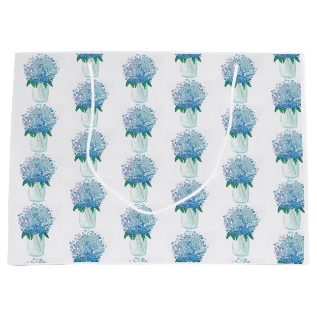 Bolsa De Regalo Grande Hidrangea azul y púrpura (Anverso)