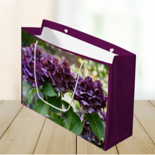 Bolsa De Regalo Grande Hidrangea Violeta Roja Blooms Floral