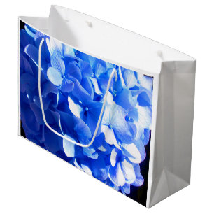 Bolsa De Regalo Grande Hidrenajes azules florales de cobalto elegantes az