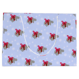 Bolsa De Regalo Grande Hipopótamo de Navidad