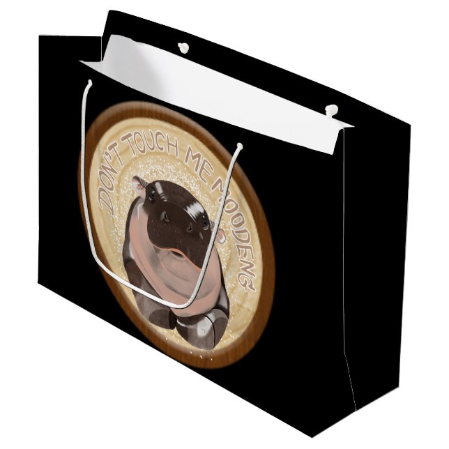 Bolsa De Regalo Grande Hipopótamo Moo Deng (Angulo Anverso)