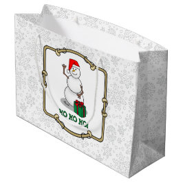 Bolsa De Regalo Grande Ho Ho Ho Ho Ho Feliz Navidad Santa Cute Snowman