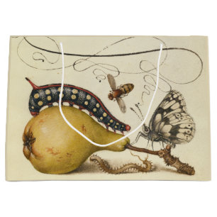 Bolsa De Regalo Grande Hoefnagel Vintage Peral & Insectos 1500s Renacimie