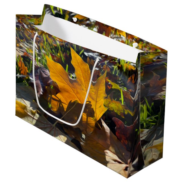 Bolsa De Regalo Grande Hoja de otoño al sol (Angulo Anverso)