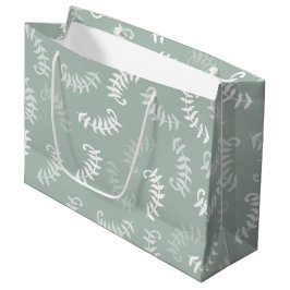 Bolsa De Regalo Grande Hojas botánicas verdes verde azuladas