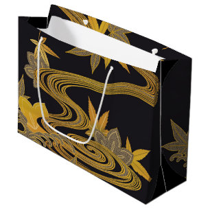 Bolsa De Regalo Grande Hojas de arce japonesas y agua corriente