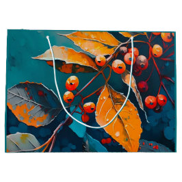 Bolsa De Regalo Grande Hojas de bosque de otoño. Follaje de otoño natural