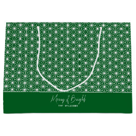 Bolsa De Regalo Grande Hojas de cáñamo | Patrón de kimono japonés ASANOHA