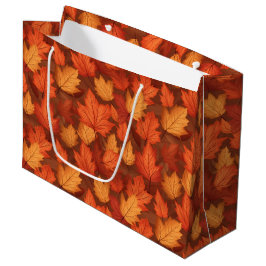 Bolsa De Regalo Grande hojas de otoño naranja