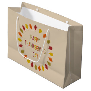 Bolsa De Regalo Grande Hojas de roble de Acción de Gracias
