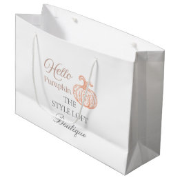Bolsa De Regalo Grande Hola Calabaza Imagen de Marca de Otoño para Tienda