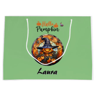 Bolsa De Regalo Grande Hola Espantosa Calabaza de Halloween