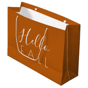 Bolsa De Regalo Grande Hola Naranja otoño otoño otoño Minimalista oto