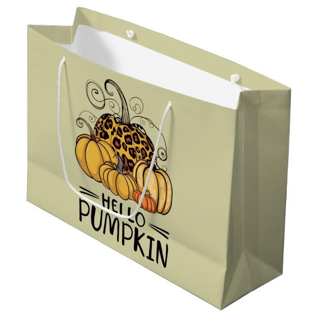 Bolsa De Regalo Grande Hola Pumpkin Lover Fall Season Otoño Thanksgivin (Angulo Anverso)
