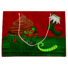 Bolsa De Regalo Grande Holiday Cupcake Whimsey WIDE SÓLO