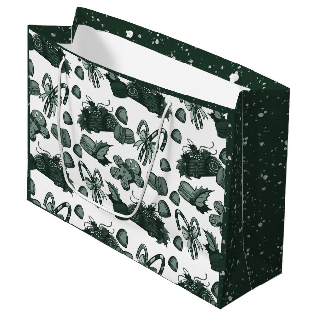 Bolsa De Regalo Grande Holiday Sweets- Pine (Solid) (Angulo Anverso)