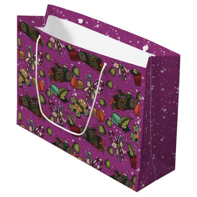 Bolsa De Regalo Grande Holiday Sweets- Sugar Plum (Color) (Angulo Anverso)