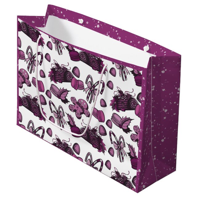 Bolsa De Regalo Grande Holiday Sweets- Sugar Plum (Solid) (Angulo Anverso)