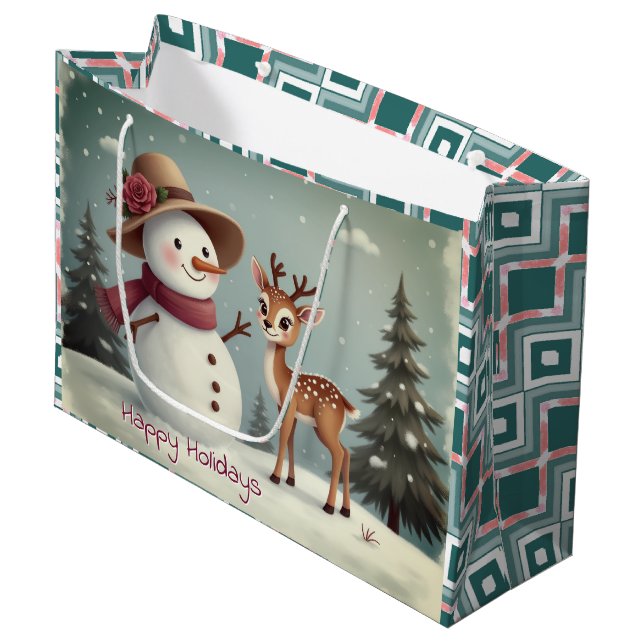 Bolsa De Regalo Grande Holiday Themed Paper (Angulo Anverso)