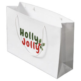 Bolsa De Regalo Grande Holly Jolly - Fiesta festiva con icono holly