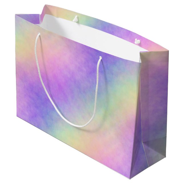Bolsa De Regalo Grande holo arcoiris oscuro : (Angulo reverso)