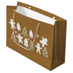 Bolsa De Regalo Grande Hombre de Jengibre Navidad Fiesta de Invierno Pana