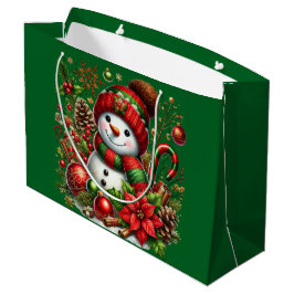 Bolsa De Regalo Grande Hombre de nieve festivo
