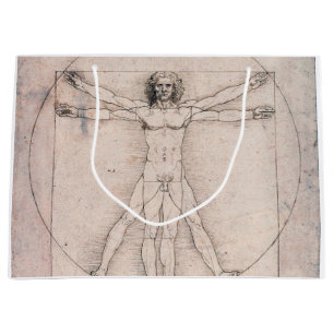 Bolsa De Regalo Grande Hombre vitruviano, hombre vitruviano, Leonardo da
