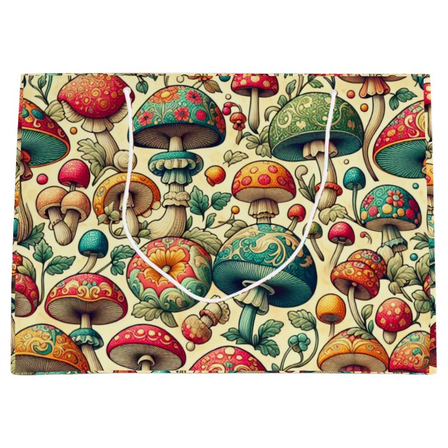 Bolsa De Regalo Grande Hongos Elegantes (Anverso)
