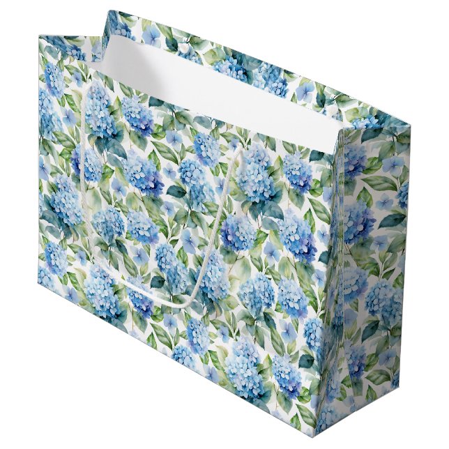 Bolsa De Regalo Grande Hortensia Azul (Angulo Anverso)