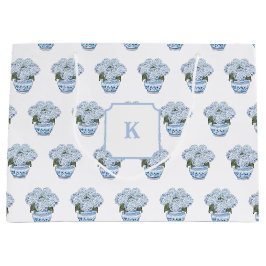 Bolsa De Regalo Grande Hortensias Azules en Maceta Chinoiserie