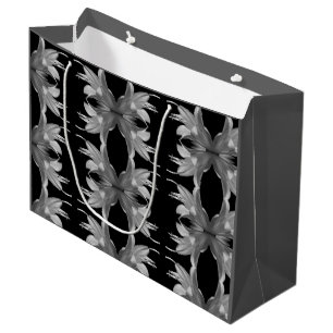 Bolsa De Regalo Grande Hosta Flor Artista Elegante Negro y Blanco