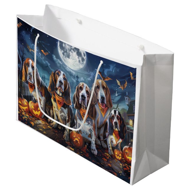 Bolsa De Regalo Grande Hound Halloween Basset Spooky (Angulo Anverso)