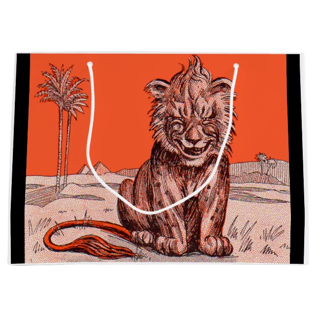 Bolsa De Regalo Grande huella sonriente de león (Anverso)