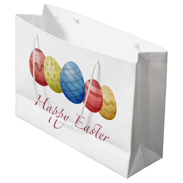 Bolsa De Regalo Grande Huevos felices de Pascua (Angulo Anverso)