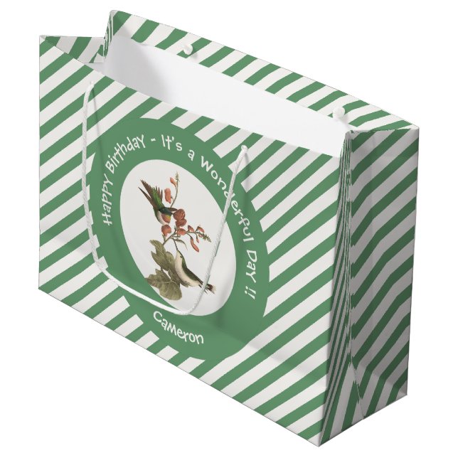 Bolsa De Regalo Grande Hummingbird, cumpleaños u otro Fiesta con trompa d (Angulo Anverso)