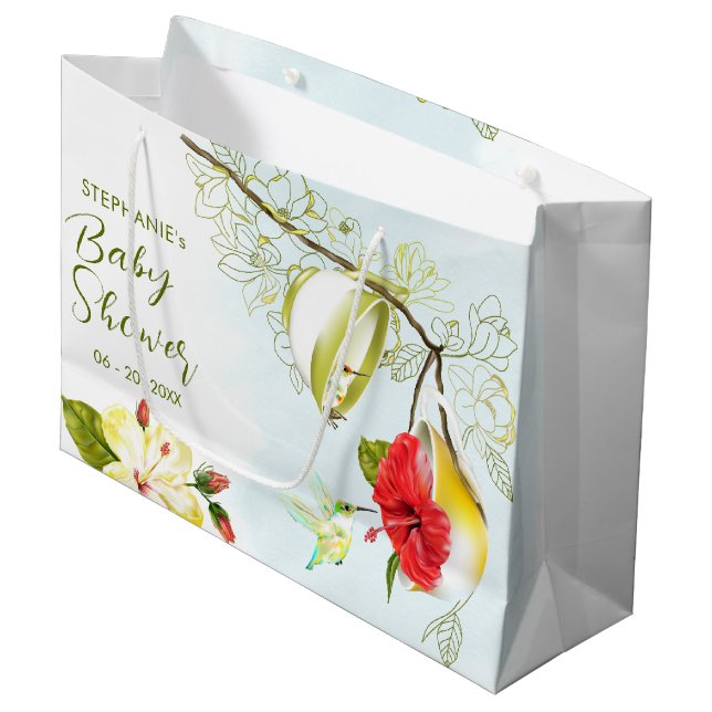 Bolsa De Regalo Grande Hummingbird Tea Fiesta Baby Shower (Angulo Anverso)