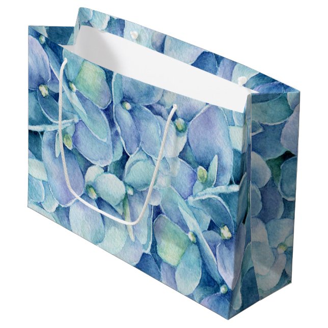 Bolsa De Regalo Grande Hydrangea azul (Angulo Anverso)