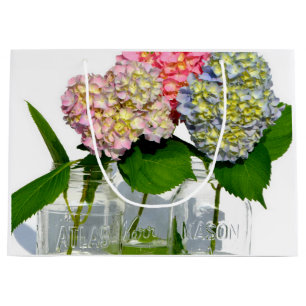 Bolsa De Regalo Grande Hydrangeas y Mason jar