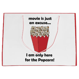 Bolsa De Regalo Grande I am Only Here For The Popcorn Funny Quote