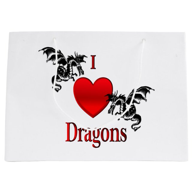 Bolsa De Regalo Grande I Heart Dragons (Anverso)