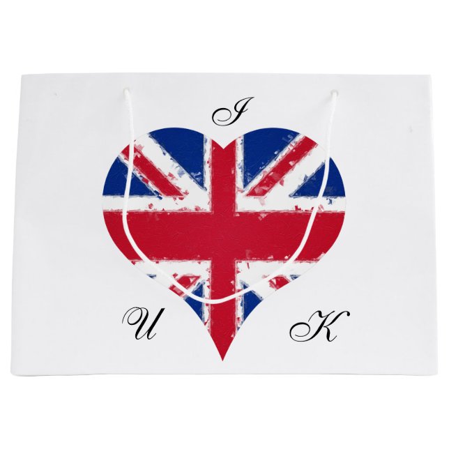 Bolsa De Regalo Grande I Heart UK England Bandera británica (Anverso)