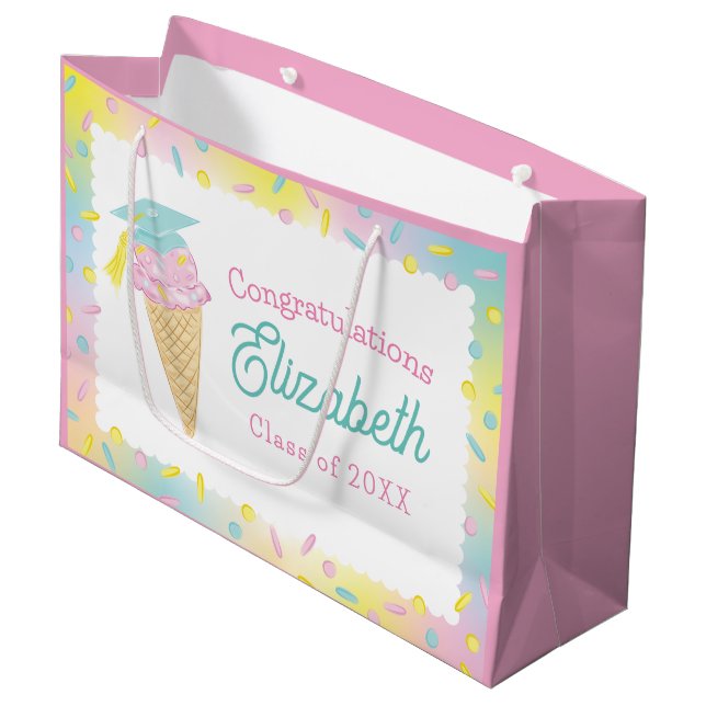 Bolsa De Regalo Grande Ice Cream Graduation Party (Angulo Anverso)