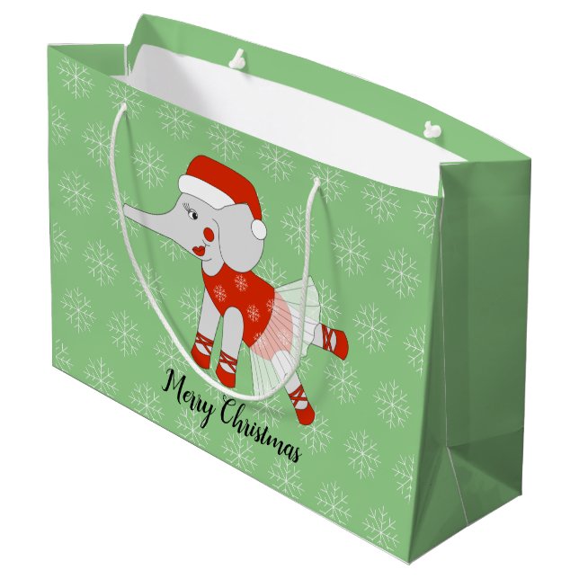 Bolsa De Regalo Grande illusima Ballerina Elephant Navidades Snowflakes (Angulo reverso)