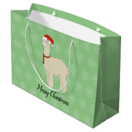 Bolsa De Regalo Grande illusima Llama Navidades Snowflake Light Green