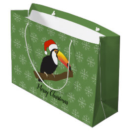 Bolsa De Regalo Grande illusima Toucan Navidades Snowflake Green