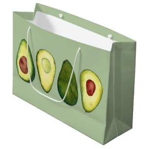 Bolsa De Regalo Grande Ilustracion acuarela de aguacate