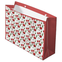 Bolsa De Regalo Grande Ilustracion acuarela de cerezas dulces